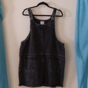 Size XXL Black Denim Overall Skirt/Dress with a Cute Country Look